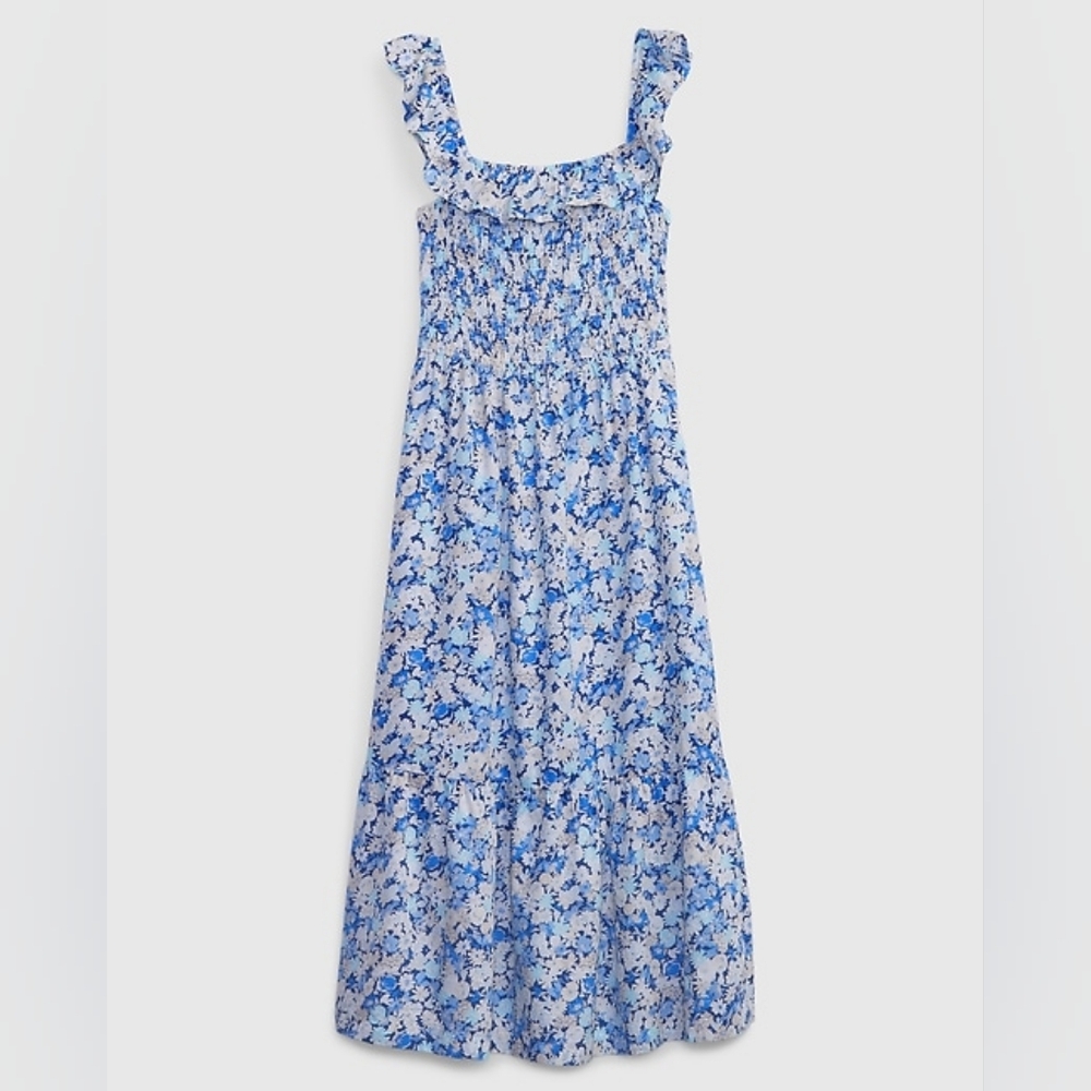GAP Floral Ruffle Sleeve Midi Dress Medium NWOT - Picture 1 of 9
